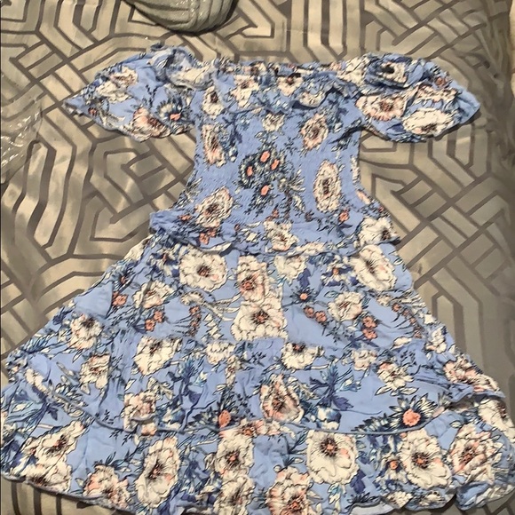 LAST 1️⃣ 🤍Floral Bardot Ruffle Frill Sheared Dress - Picture 9 of 9